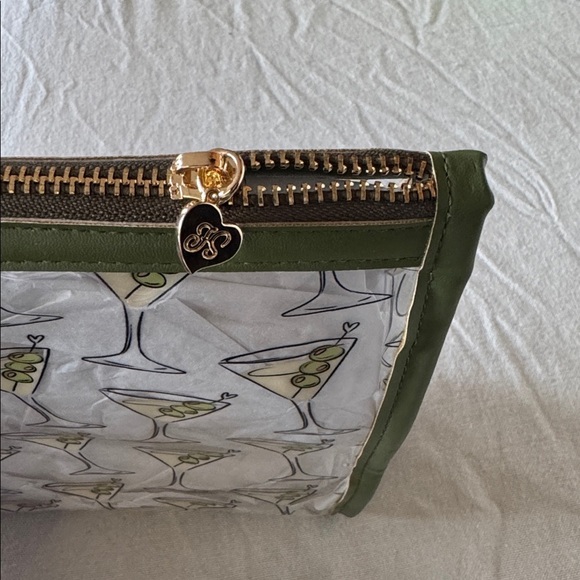 Frasier Sterling clear zipper closure martini graphics toiletry/makeup bag. NWT - Picture 5 of 5